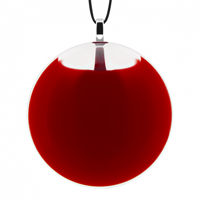 Pendentif en verre soufflé - Galet Medium Milk