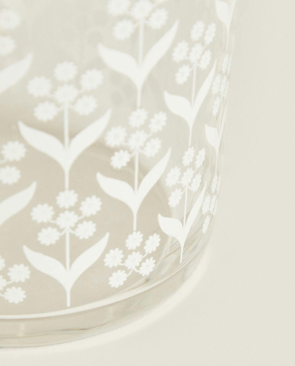 COPO DE VIDRO FLORAL