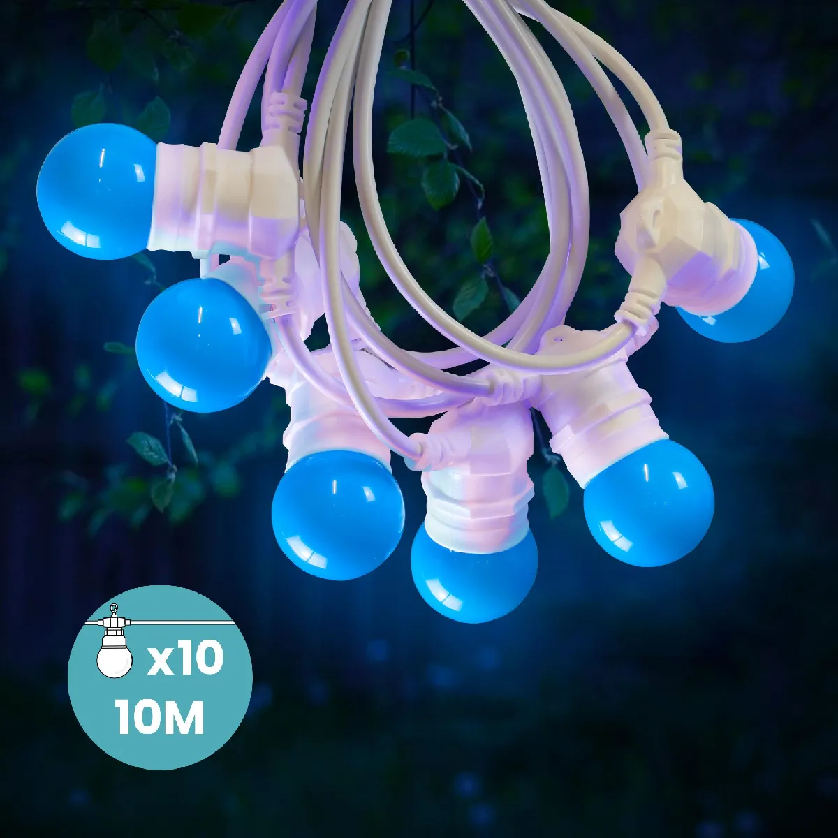 SkyLantern Guirlande Lumineuse Guinguette Bleu - 10 m