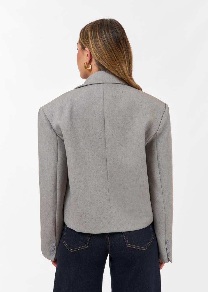 Audrey cropped blazer grijs
