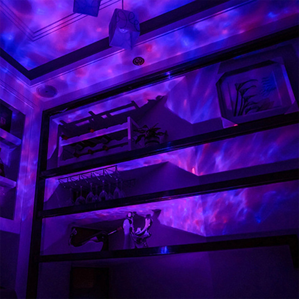 Ocean Wave Mini LED Projektor Nachthimmel Nachtlampe mit MP3 Player / Micro SD Kartenslot   Fernbedienung - Weiss