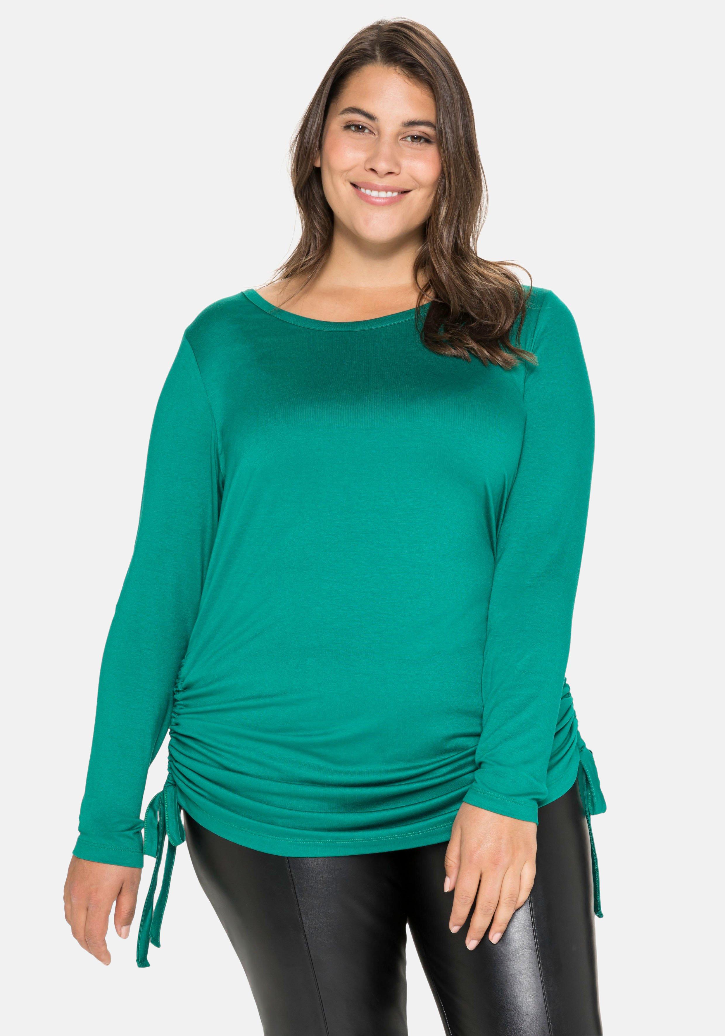Longshirt mit Raffungen am Saum, aus Jersey