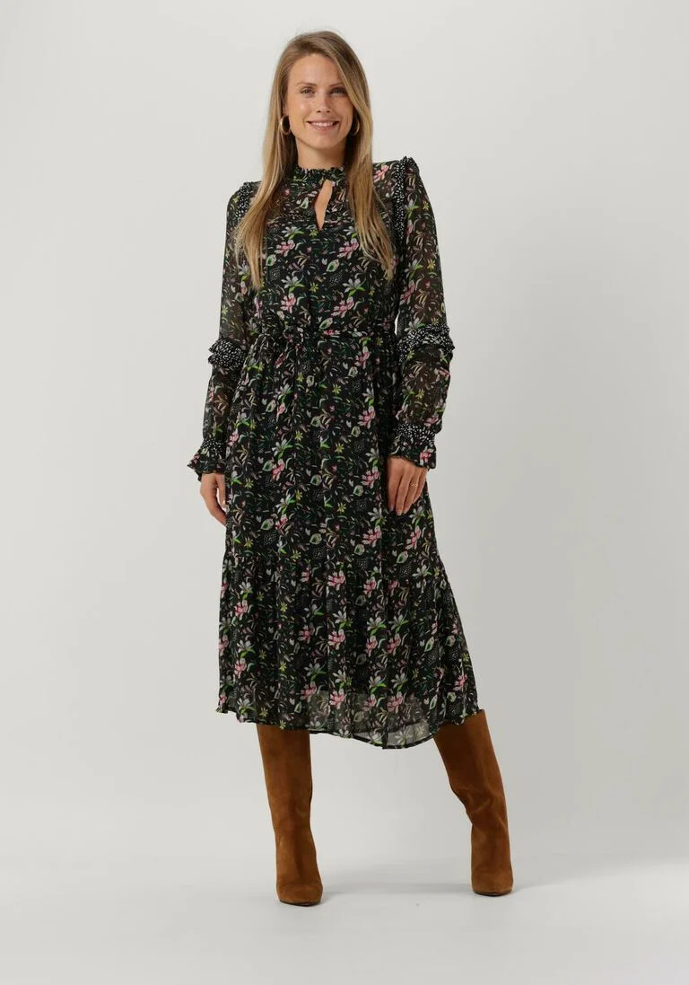 POM AMSTERDAM antraciet pom amsterdam maxi jurk dress 7053