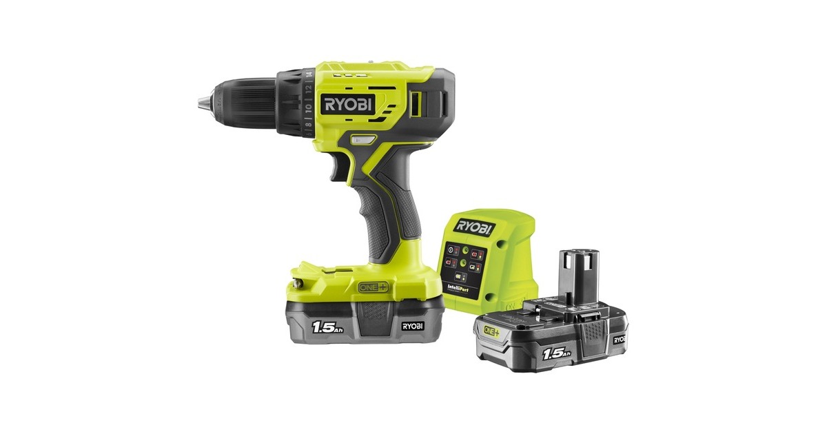 RyobiONE+ Accu-Schroefboormachine R18DD4-215GJ schroeftol  (Groen/zwart, Incl. 2x Li-Ion Accu 1,5Ah)