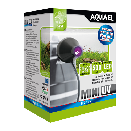 Lâmpada LED UV Aquael Mini 5905546133999 para aquários, 1 W