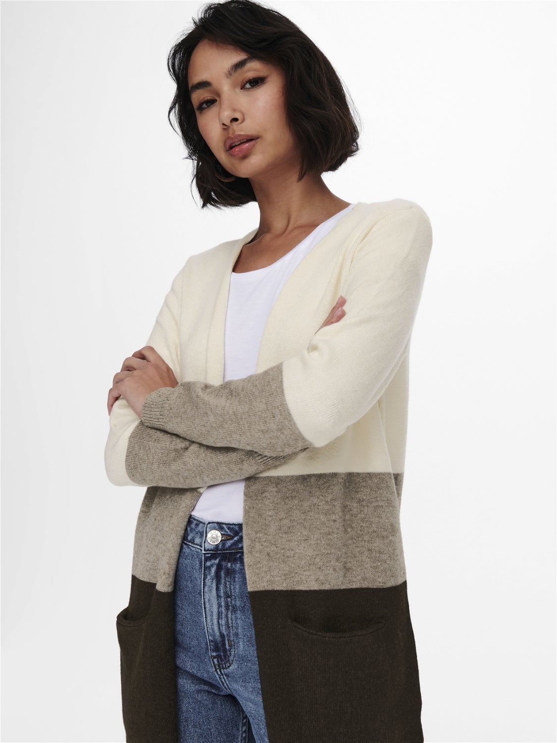ONLQUEEN Strickjacke Whitecap Gray