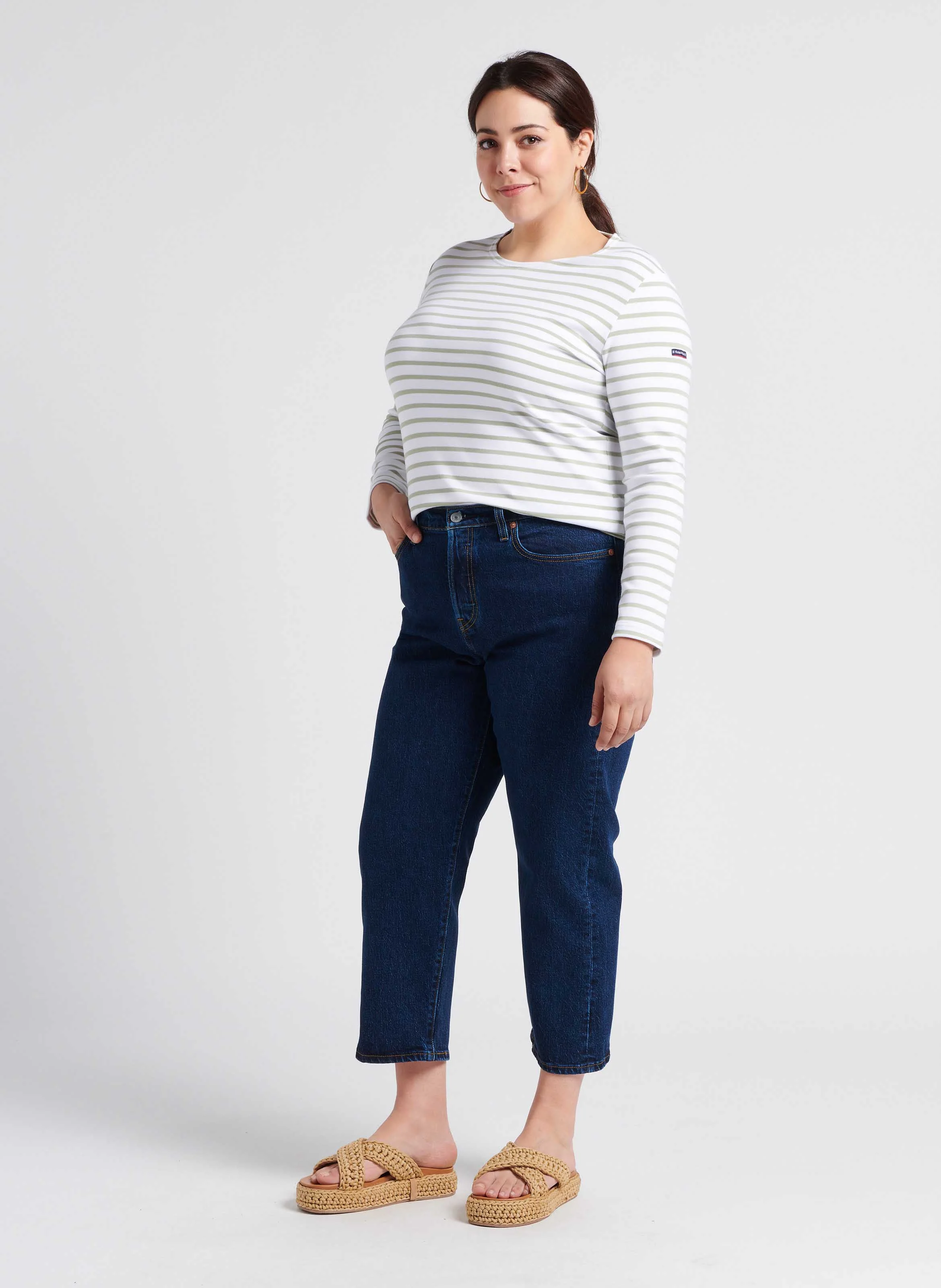 PL 501 CROP - Jean droit taille haute | Jean brut