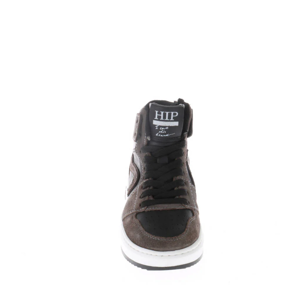 Hip leren sneakers taupe
