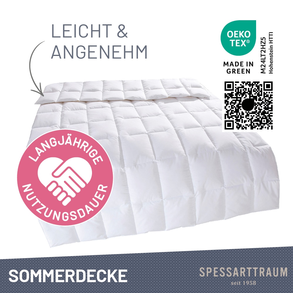 SPESSARTTRAUM Daunenbettdecke »Exklusiv, Bettdecken für Sommer und Winter, Decke« leicht Füllung 100DaunenKlasse1Downpasszertifiziert 1 Stk. tlg. 5 Wärmeklassen & 8 Grössen, Bestseller