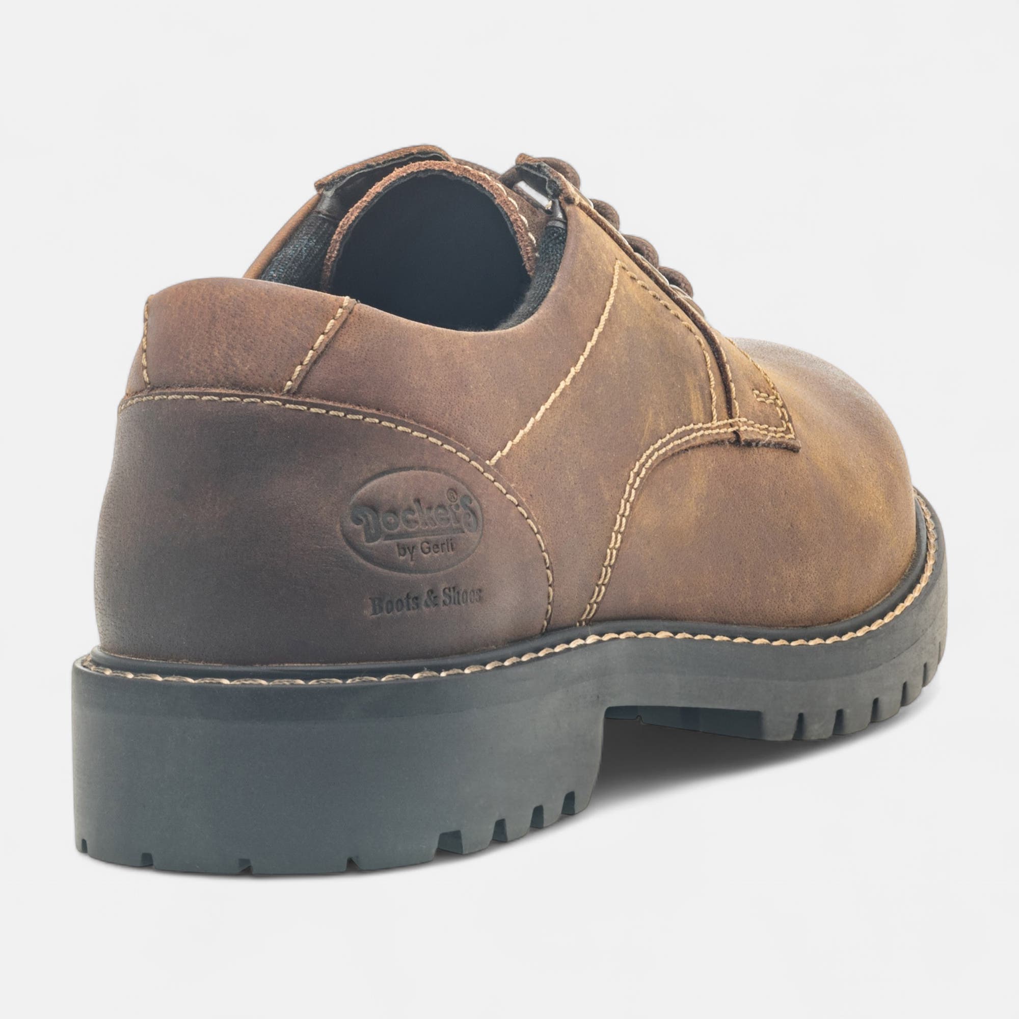 Derbies Homme en cuir cognac