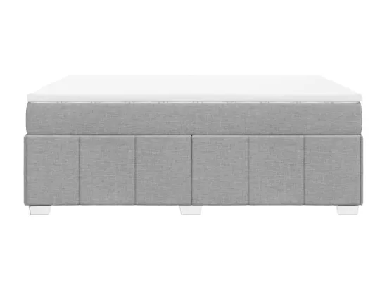 Sommier à lattes de lit avec matelas Gris clair 140x190cm Tissu