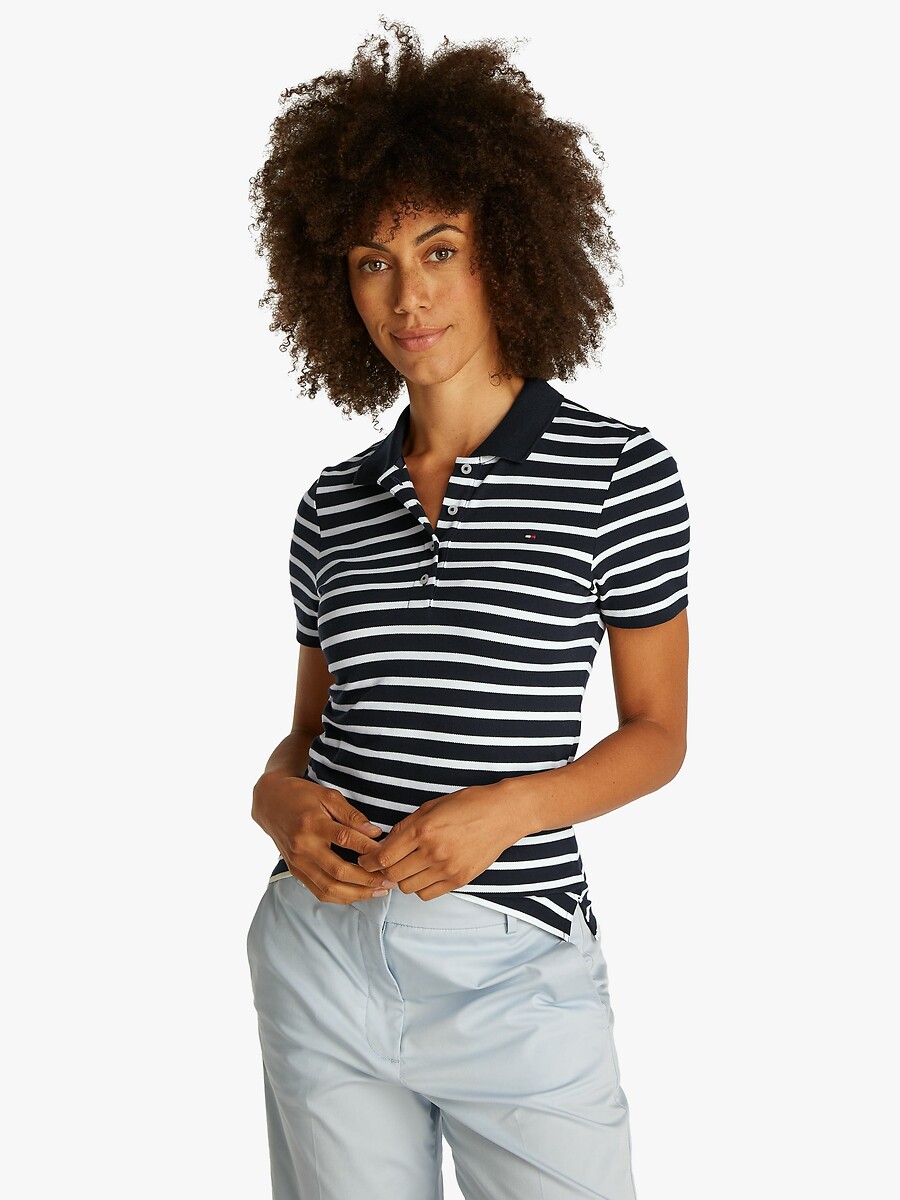 TOMMY HILFIGER<br>Camisa polo listrada de manga curta
