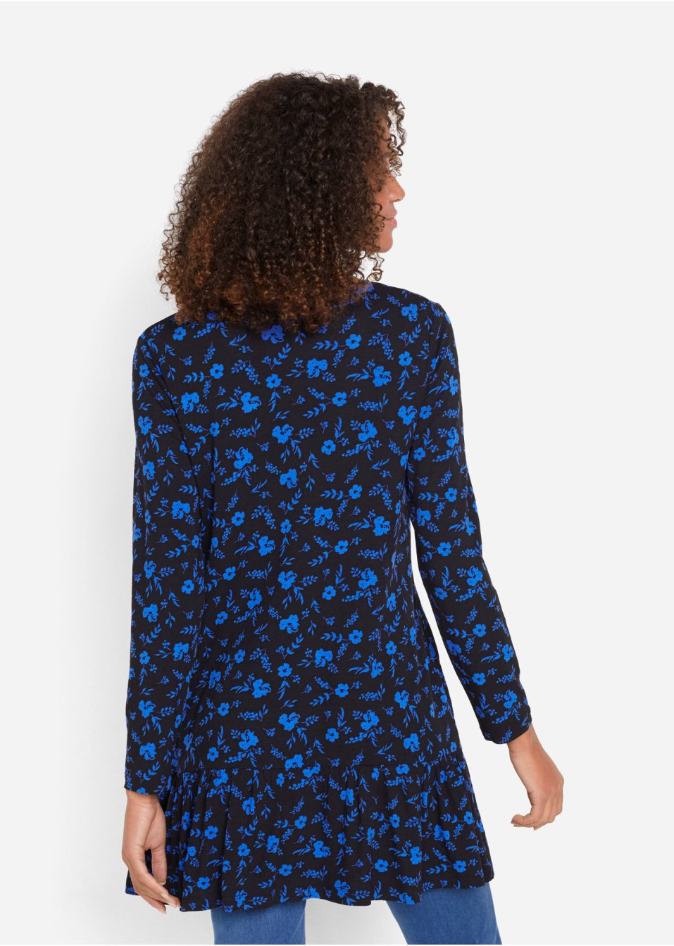 T-shirt tunique imprimé, manches longues