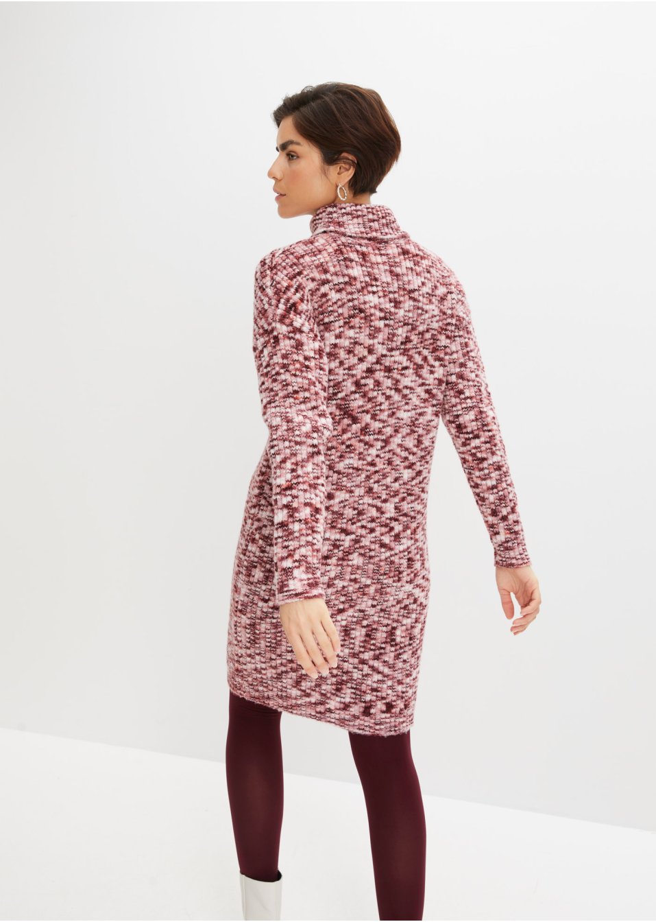 Robe en maille avec col roulé en polyester recyclé