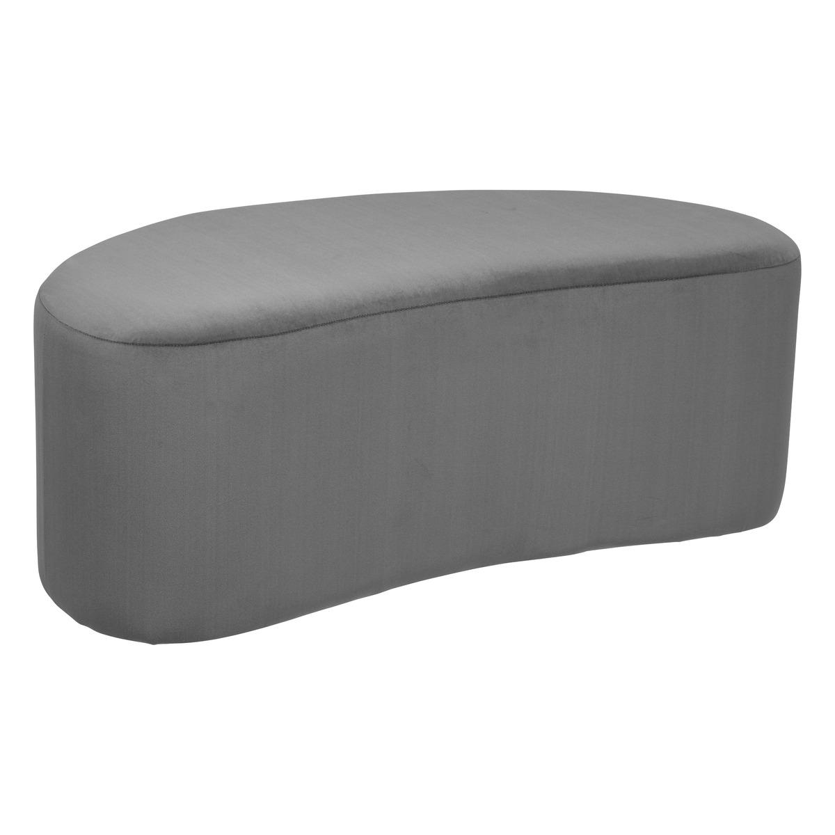 BANC VELOURS MALONE GRIS D.98X51CM