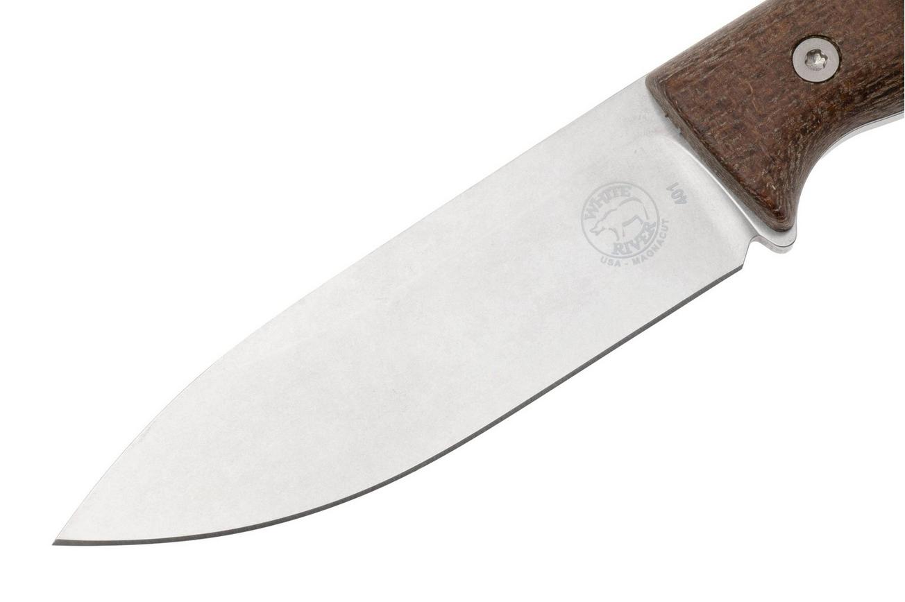 White River Knives Ursus 45 WRUR45-BNA-MAG, Stonewashed Magnacut, Natural Burlap Micarta, bushcraftmes