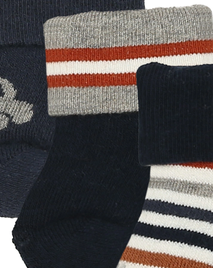 Erstlings-Socken AUTO 3er-Pack in navy