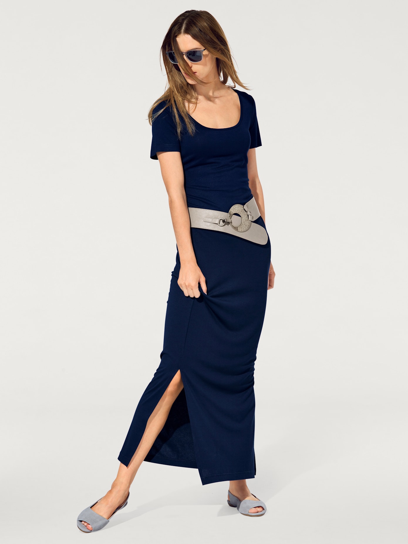 Robe en jersey coupe longue tendance, idéale pour l'été