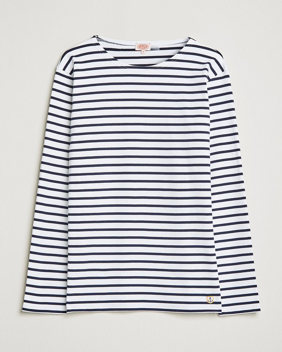 Armor-lux Houat Héritage Stripe Long Sleeve T-Shirt White/Navy