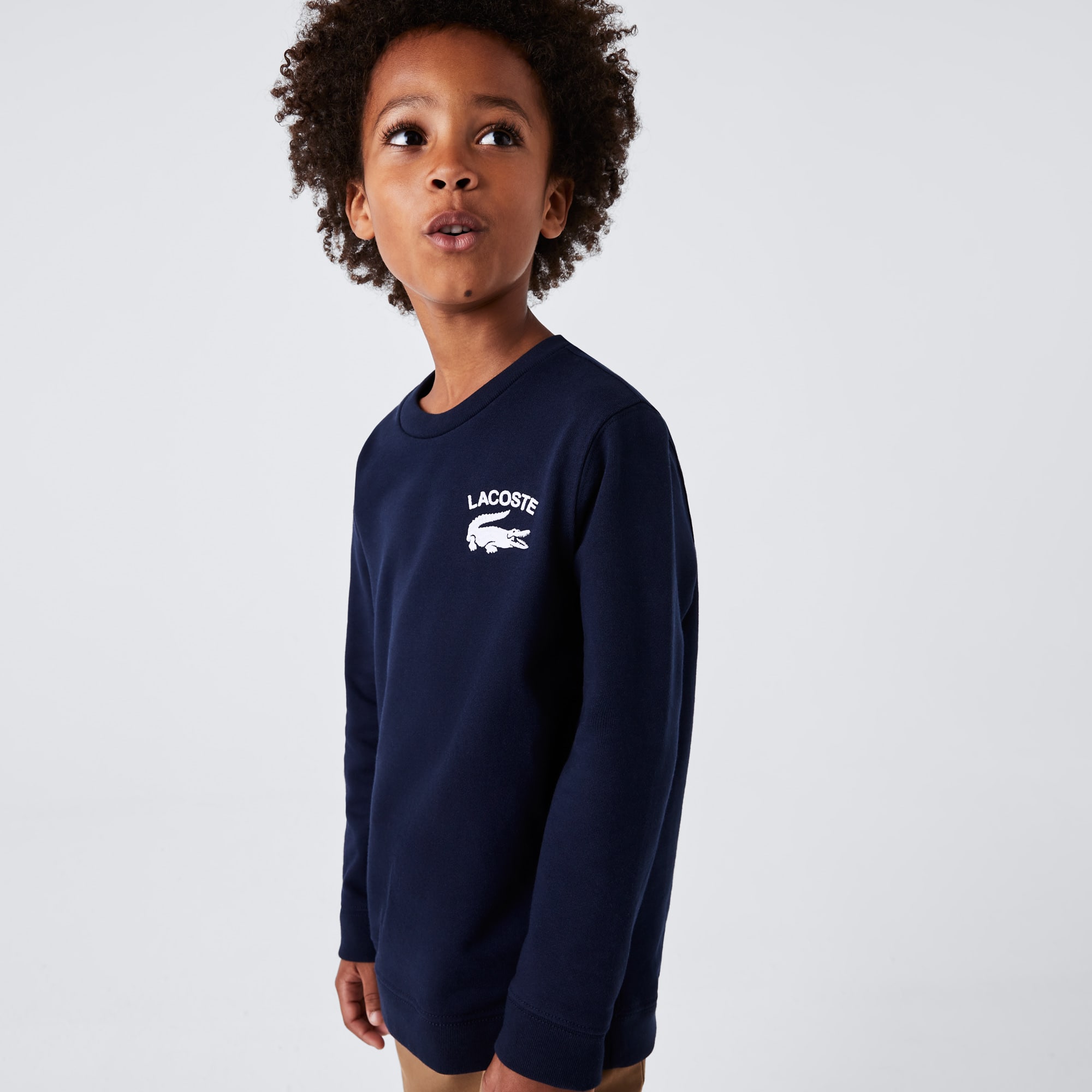 Sweatshirt garçon Lacoste à col rond finitions bord-côtes Pullovers & Sweatshirts - Bleu - Lacoste - Garçon