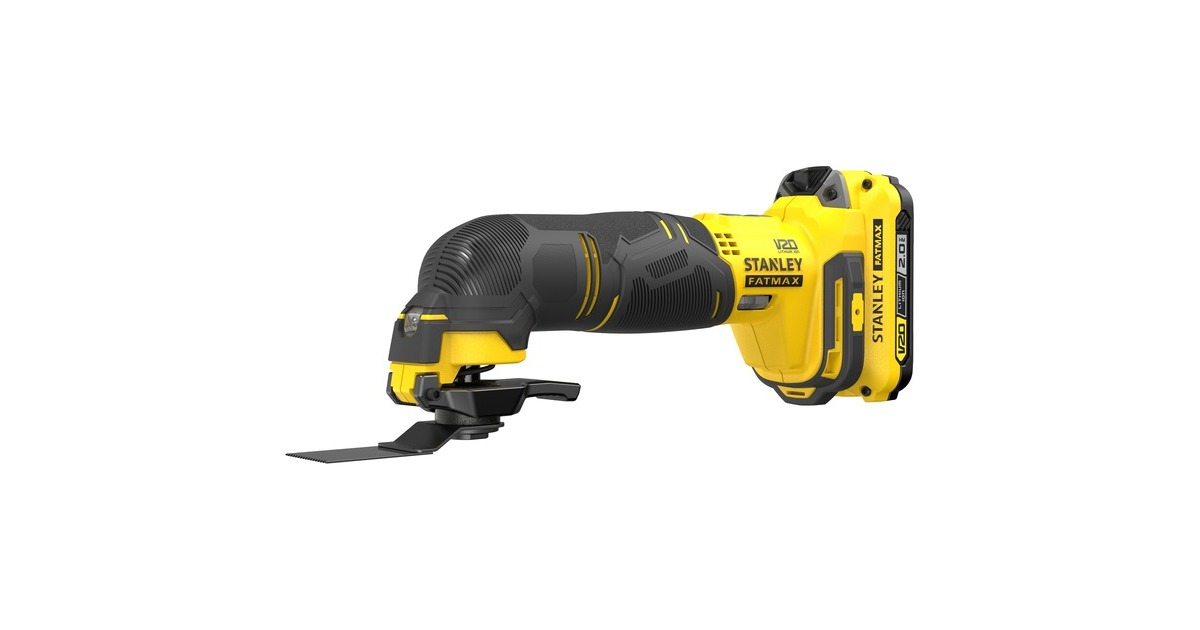 StanleyFATMAX V20 18V Multitool multifunctioneel gereedschap  (Geel/zwart, Koffer, 2 accu's (2.0Ah) en oplader (2A) inbegrepen)