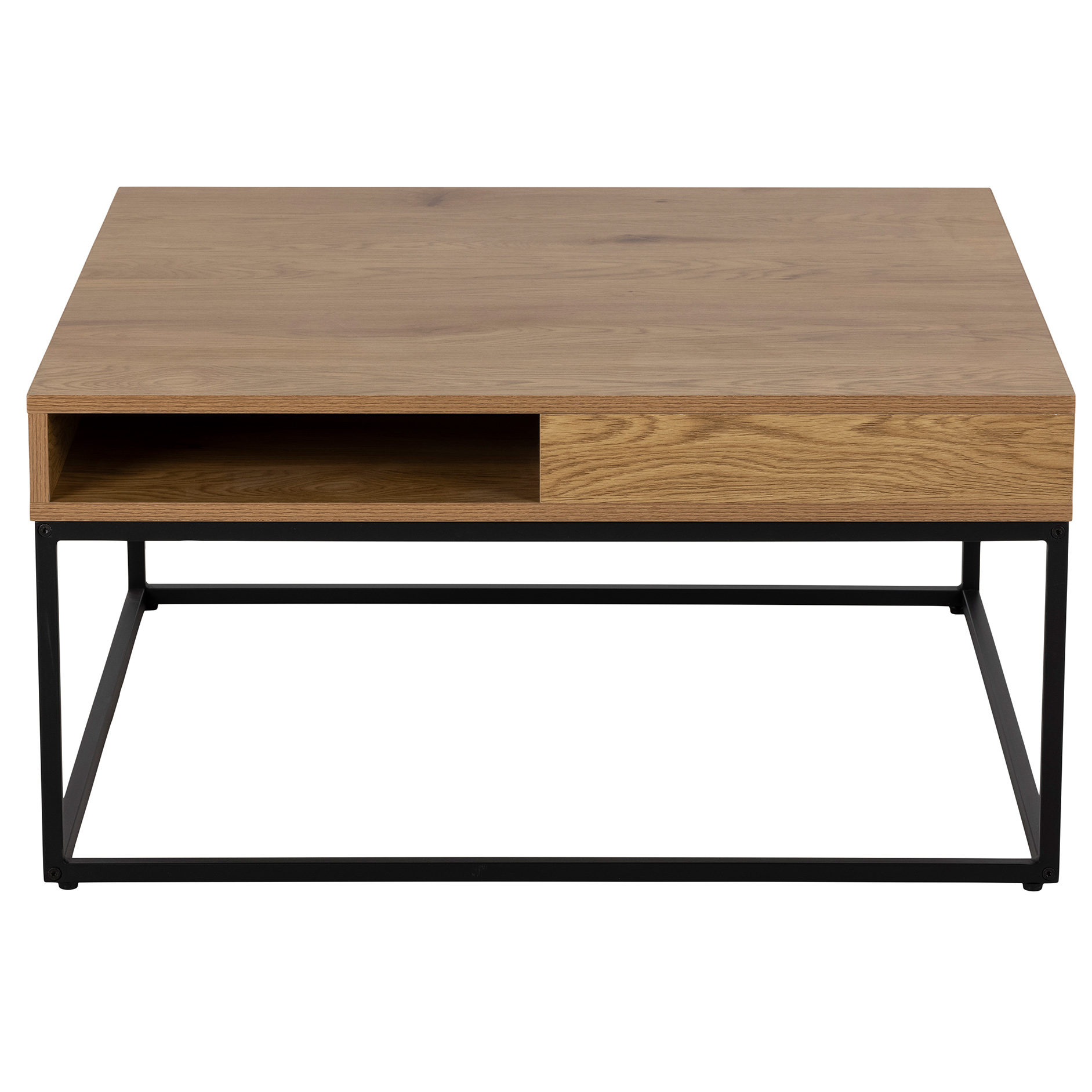 Couchtisch WILLFORD - holzfarben-schwarz - Ablage - 80x80 cm