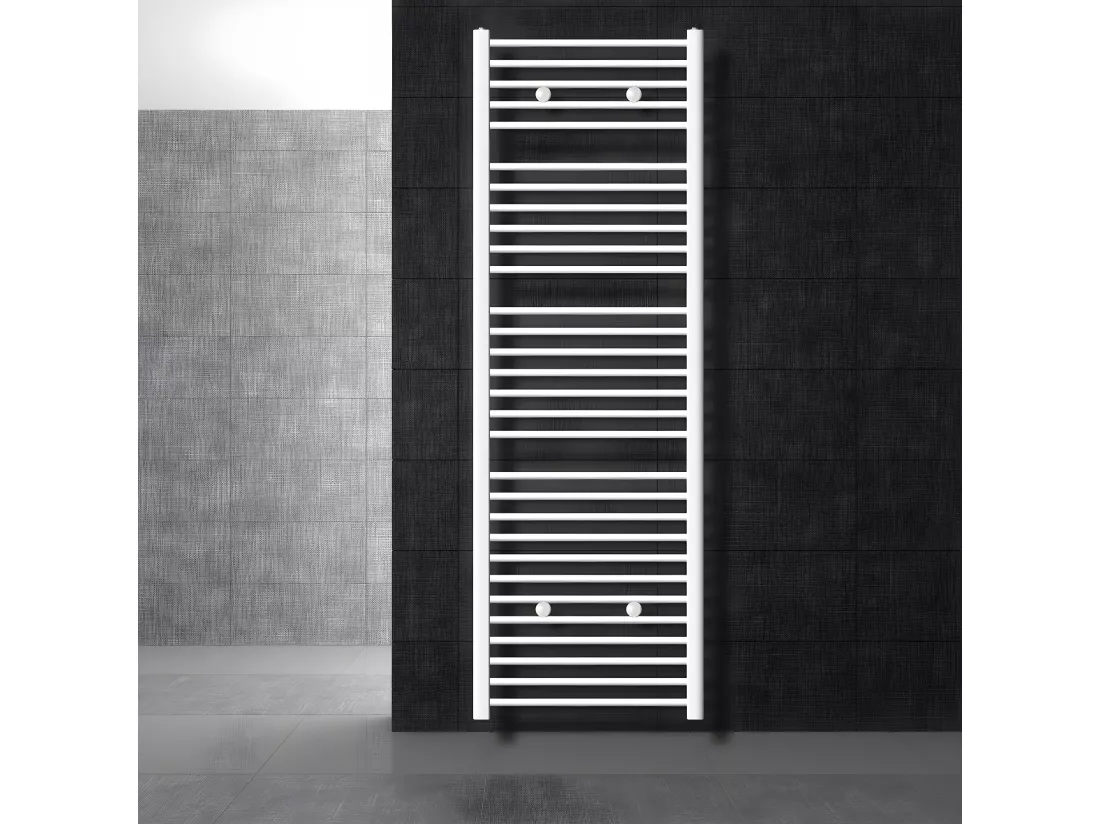 Radiateur de salle de bain Sahara Raccord latéral sèche-serviettes Blanc 60x180cm