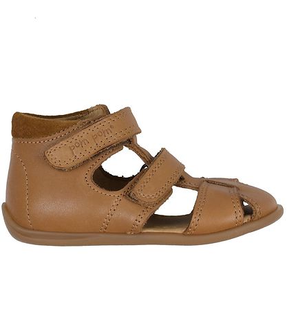 Pom Pom Sandalen - Starter Zwei Klettband - Camel