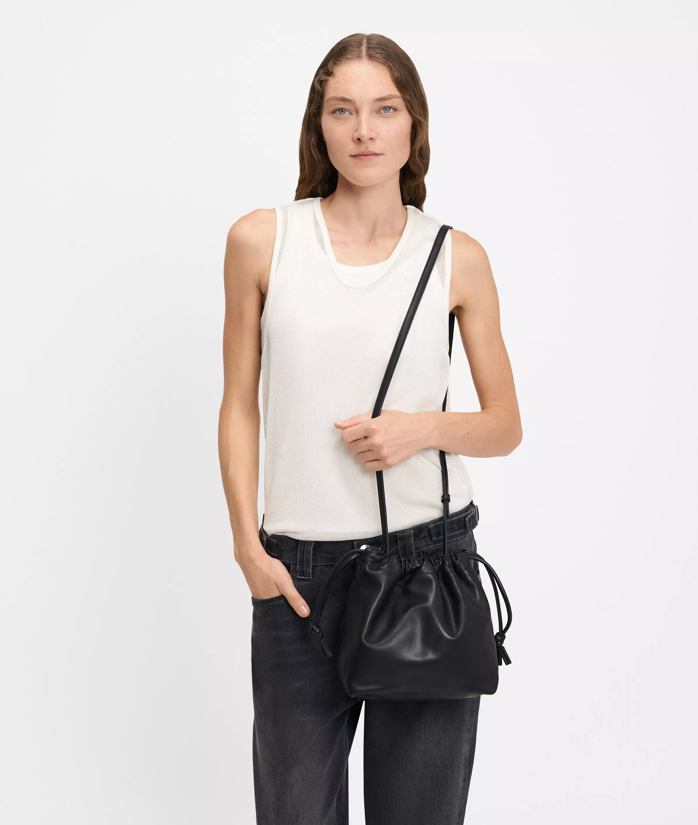 Lya Hobo S Handy pouch bag made from sheepskin