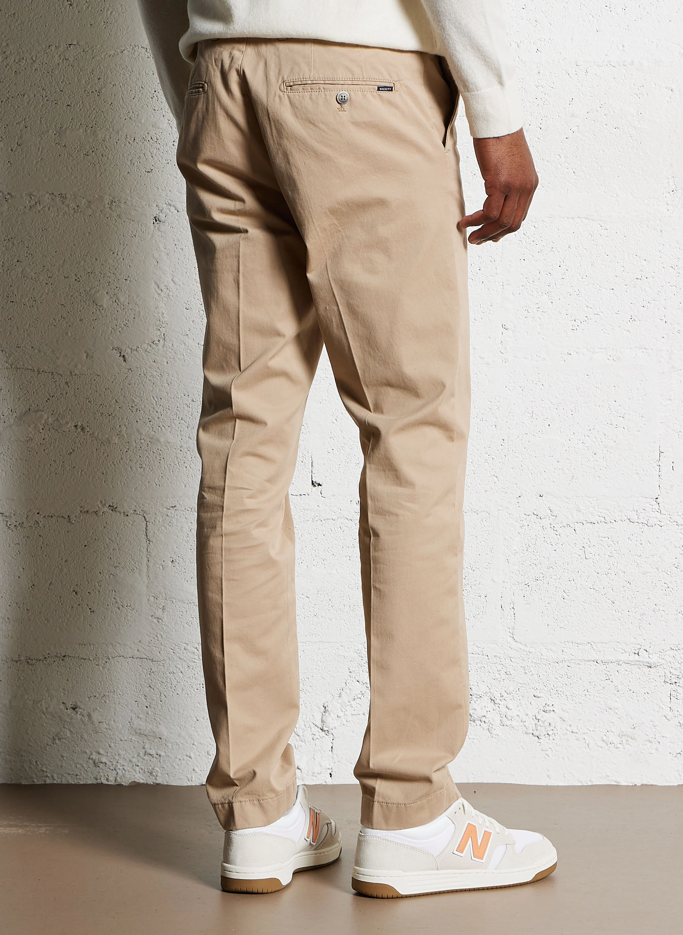 Pantalon chino en coton mélangé | Beige