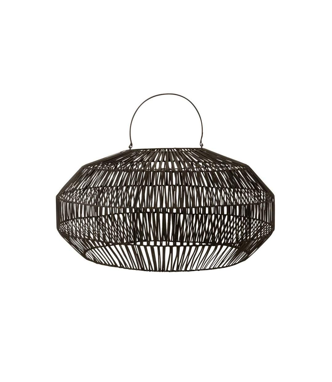 Paris Prix - Abat-jour Déco rotin 57cm Noir