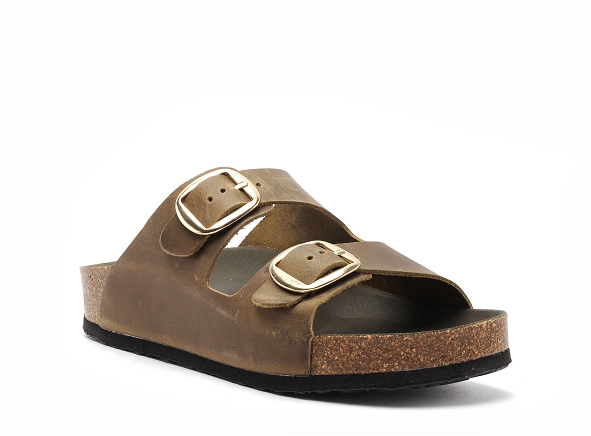 Plakton mules et sabots plats femme cp beta mic 340010 kaki