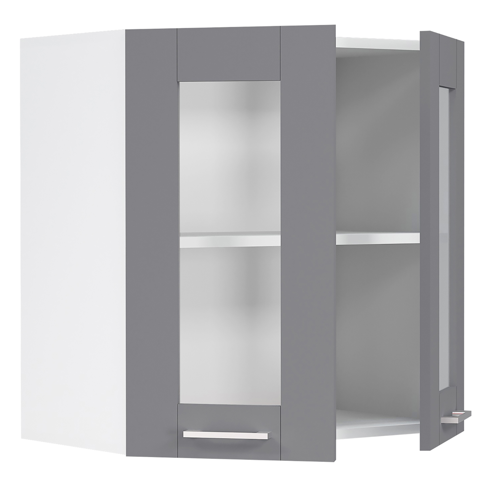 Glas-Hängeschrank COLURA - weiß-anthrazit - 80 cm