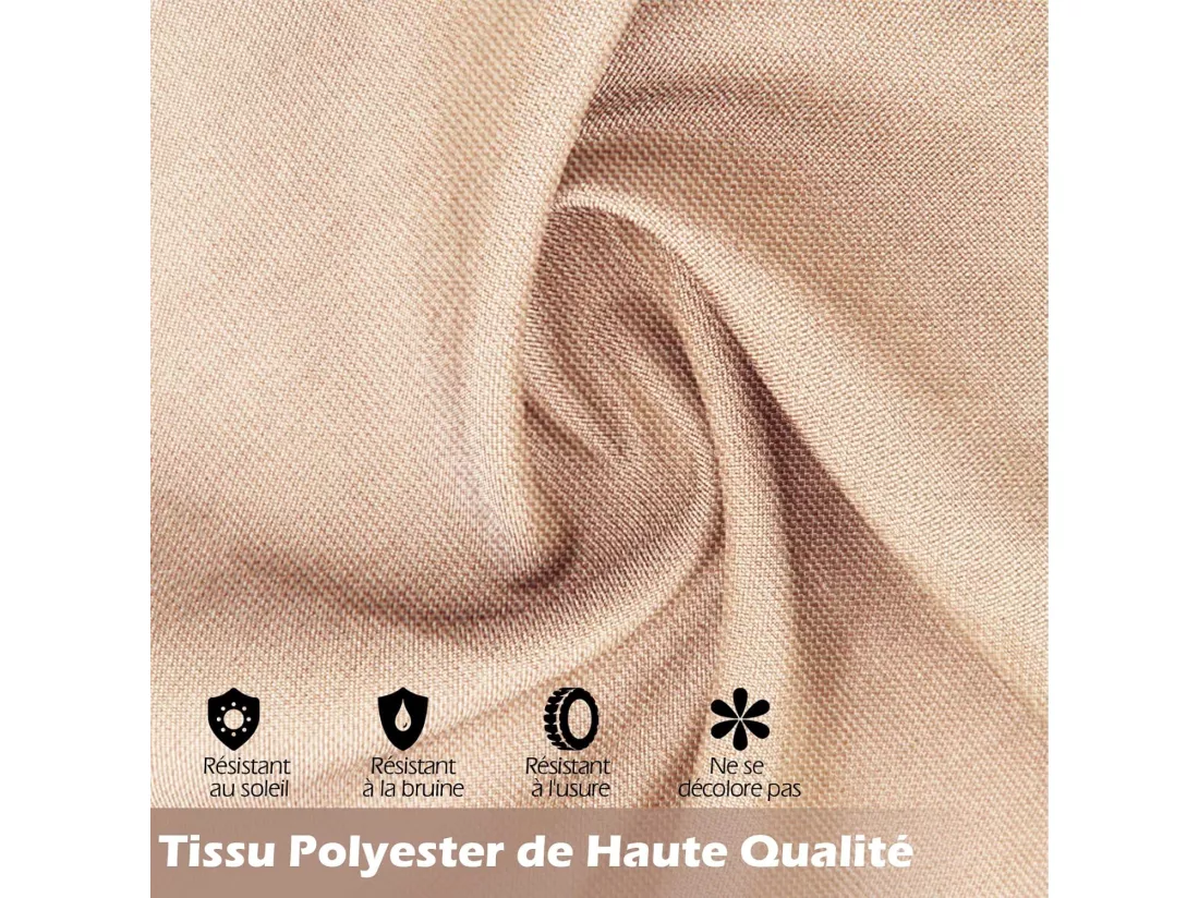 Pergola Rétractable d'Extérieur 305 x 305 CM, Pergola Métallique à Toit Plat pour Patio avec Auvent Rétractable 2 Couvre-soleils à Enrouleur, Tonnelle Abri pour Jardin Patio Porche (Beige)