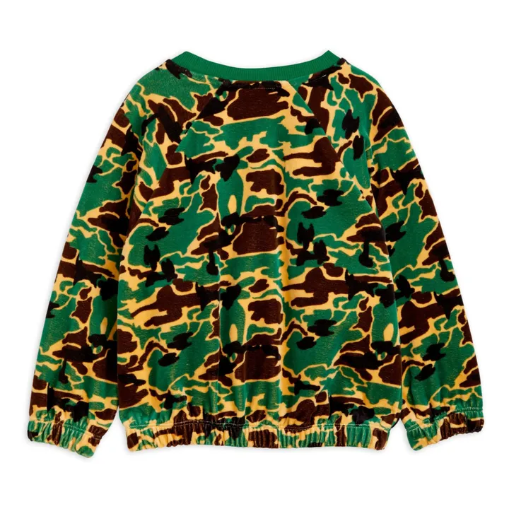 Mini Rodini Sweat Velours Bio Camo | Vert