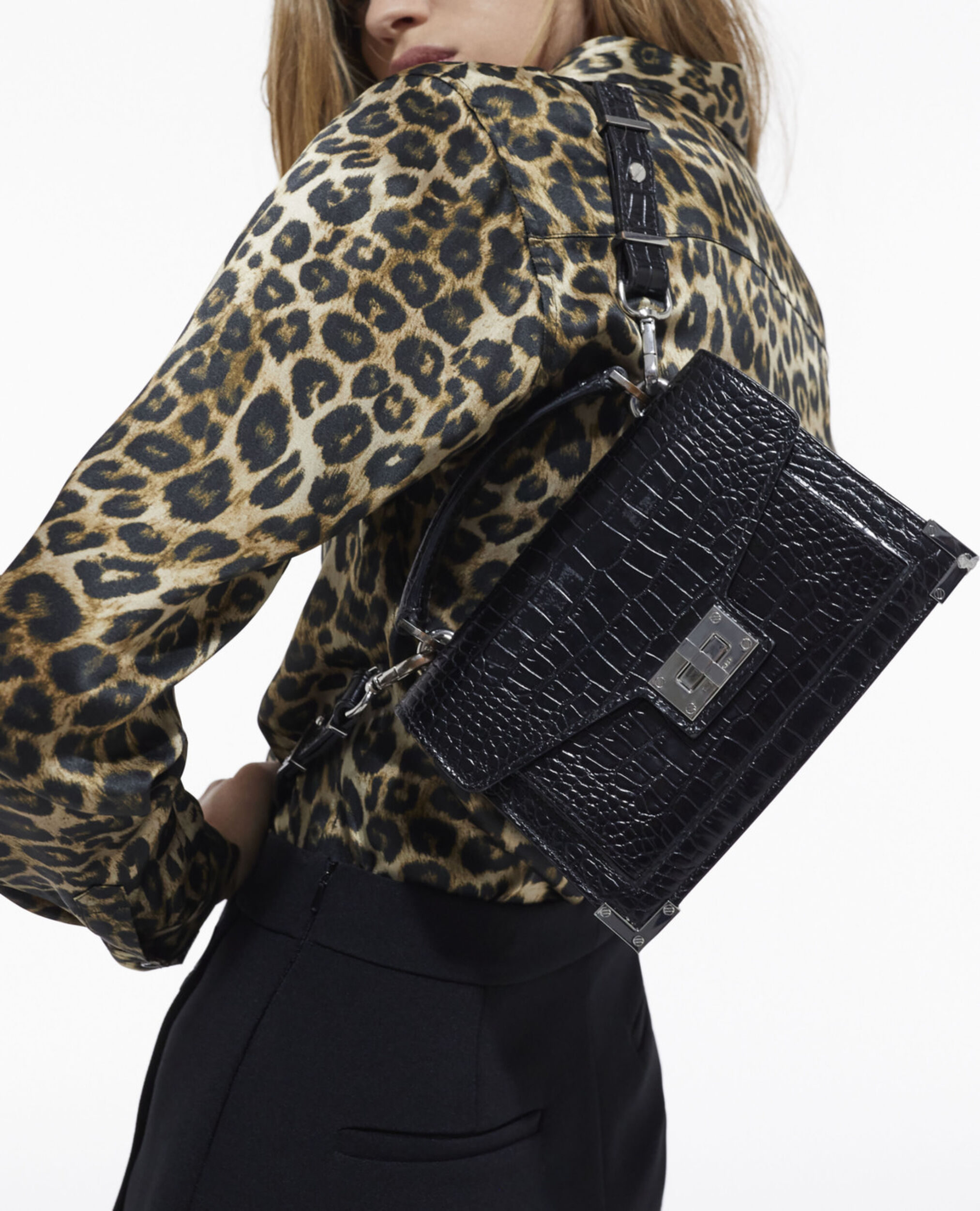Sac Emily medium en cuir noir