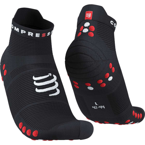Chaussette running COMPRESSPORT PRO RACING SOCKS V4.0 RUN LOW BLACK/RED