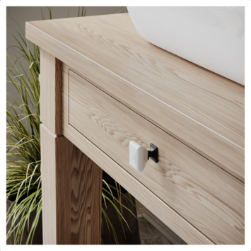 Knop Irene wit/zwart mat 34mm