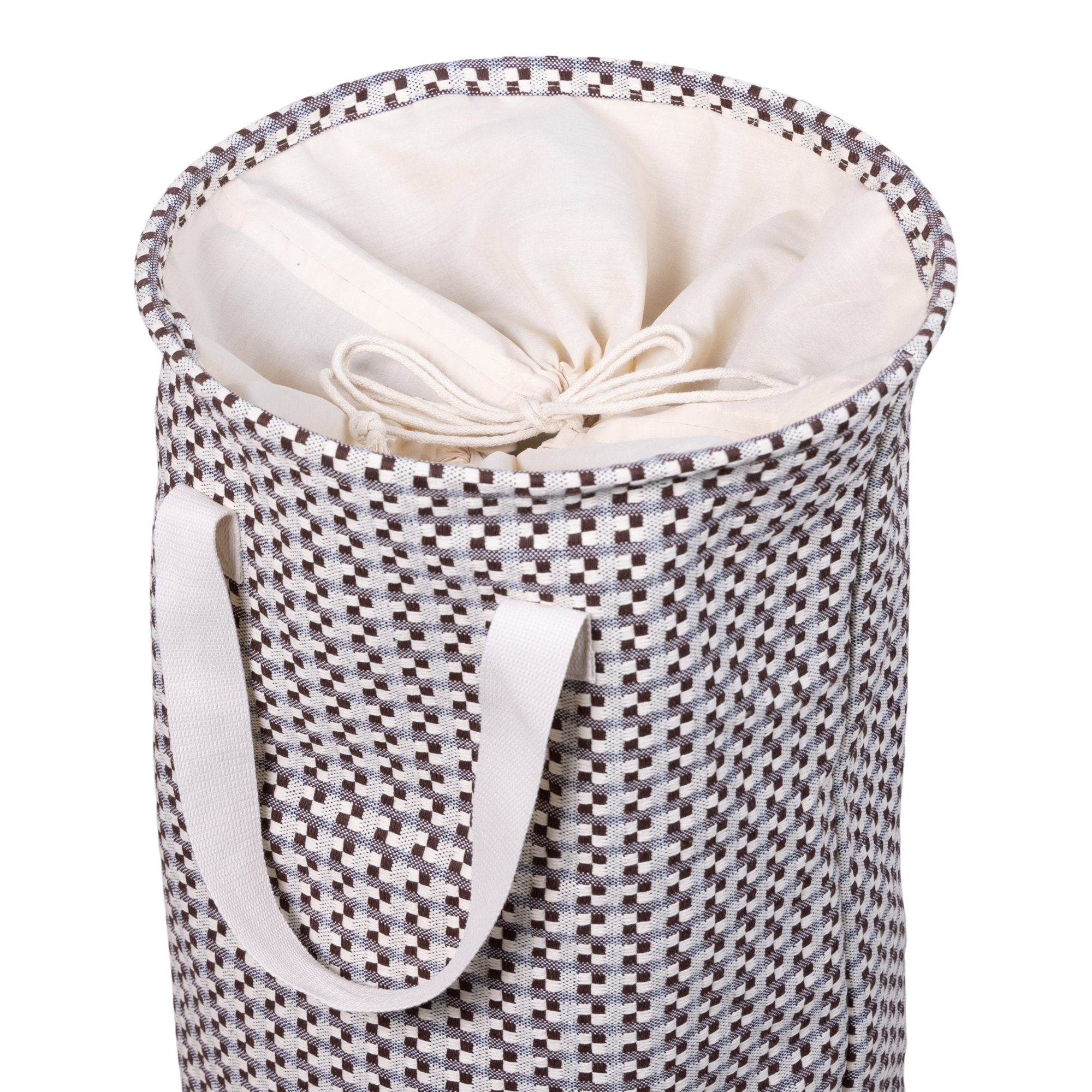 Wasmand rond bruin square Ø38 cm