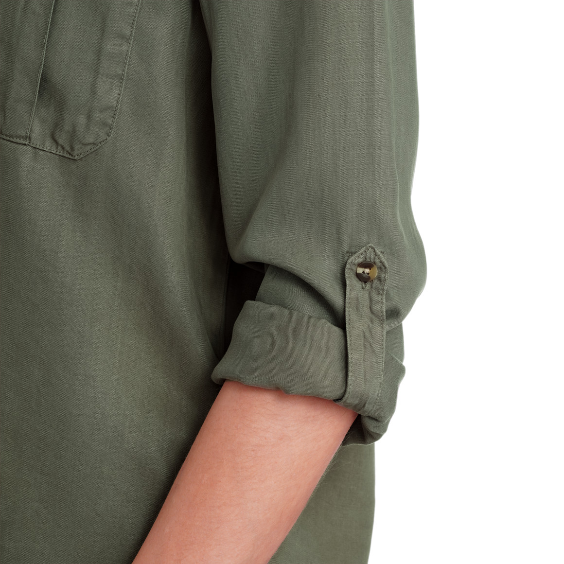 Gina Collection Damen Bluse mit zwei Brusttaschen dunkelgrün