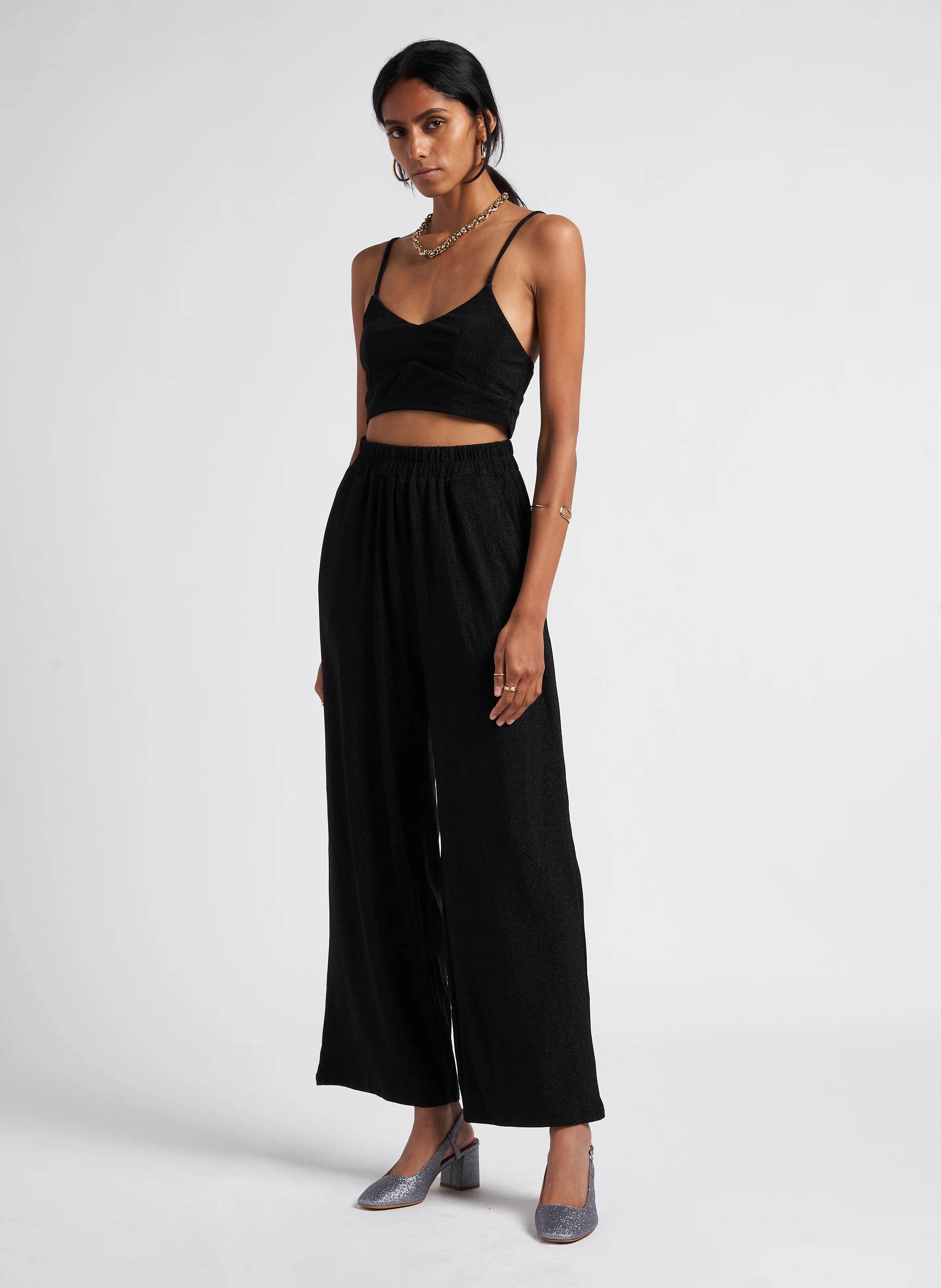 LOLITA - Crop top col V | Noir