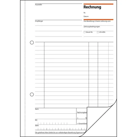 Sigel Rechnungen RE525 A5, mit Blaupapier, 2x 50 Blatt