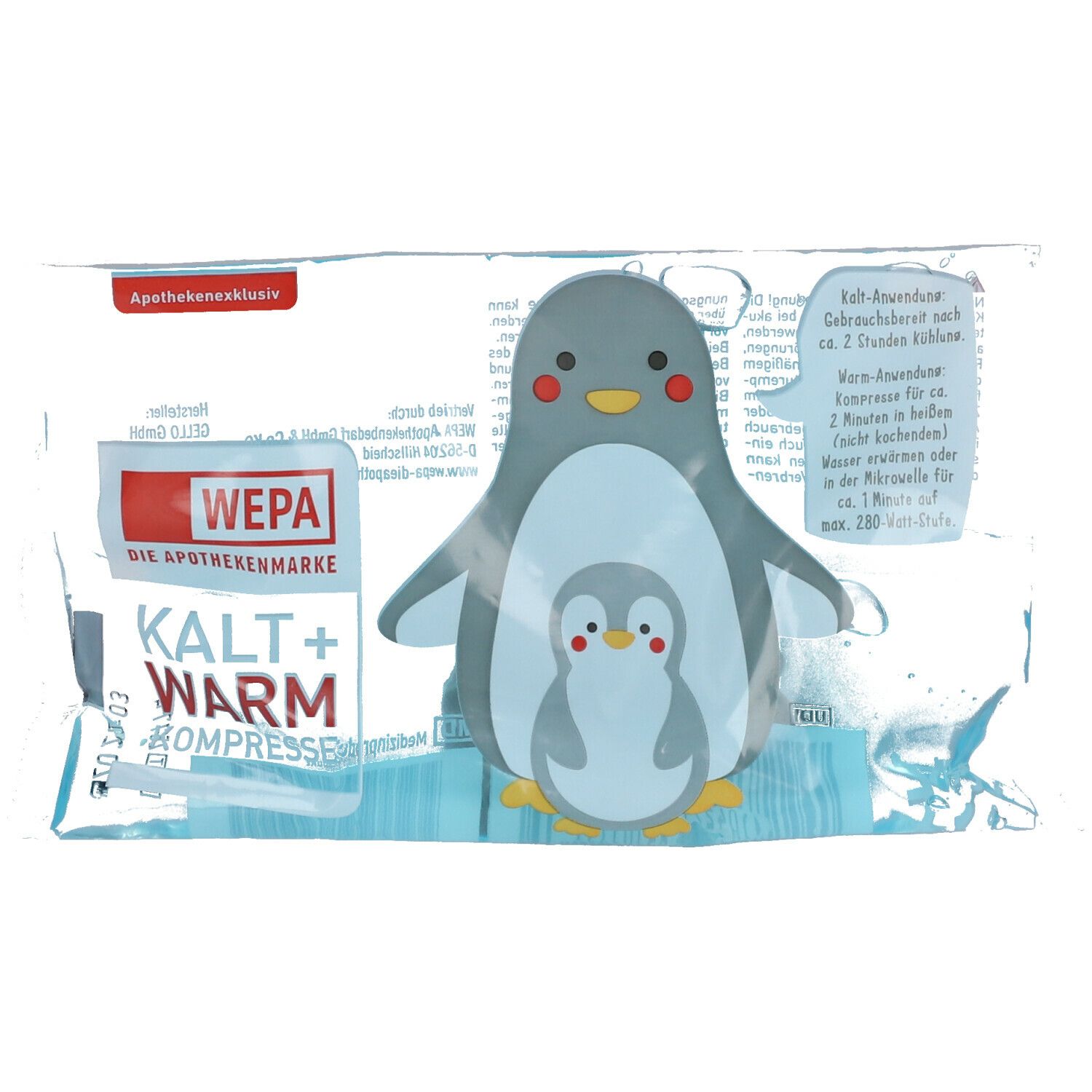 WEPA Kalt-Warmkompresse Pinguin 8,5 x 14,5 cm