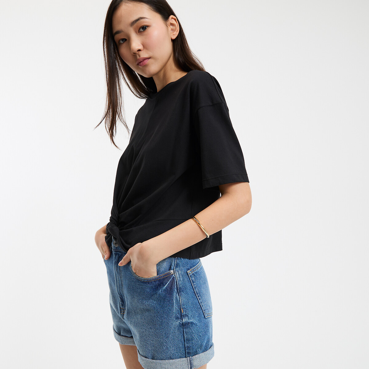 COLEÇÃO LA REDOUTE<br>Camiseta com gola redonda e mangas curtas