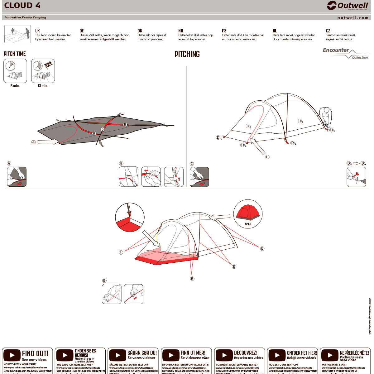 Outwell Cloud 4 campingtelt, 4 personer