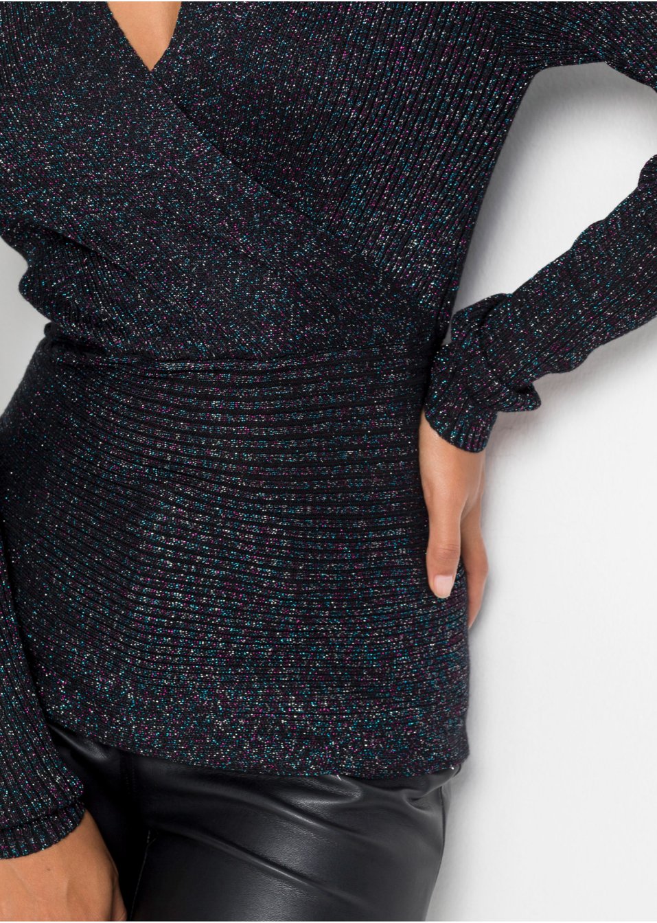 Pull côtelé avec lurex