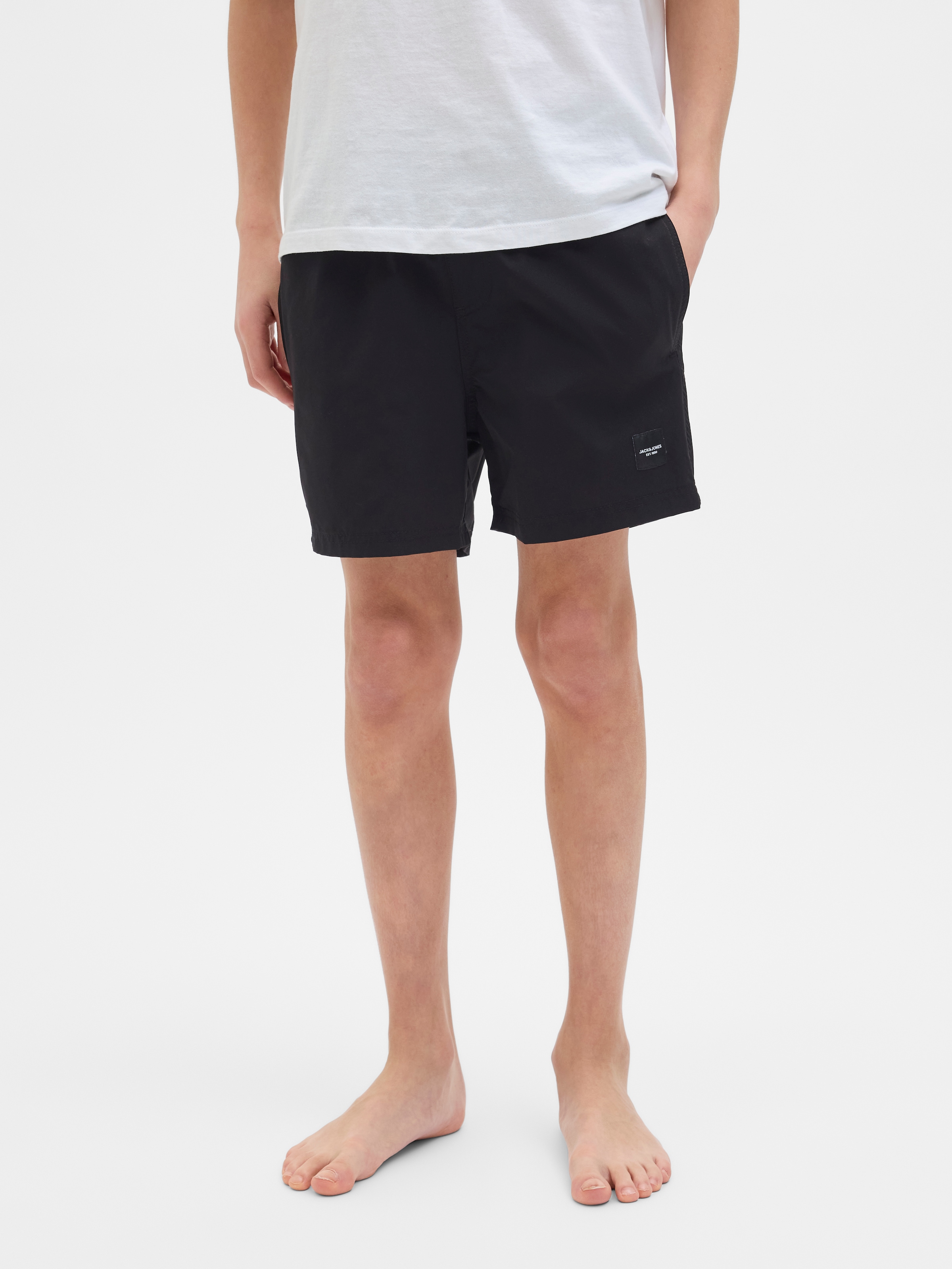 Jack & Jones Junior Badeshorts »JPSTMAUI mit Double Layer Optik und Kordelzug«, unifarben, modisch, regular fit, Web