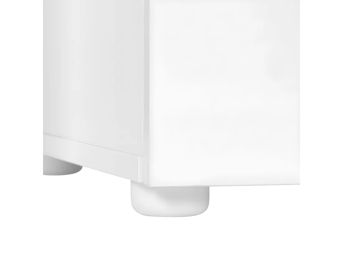 Buffet bas avec éclairage LED - 4 tiroirs et 2 portes - Blanc