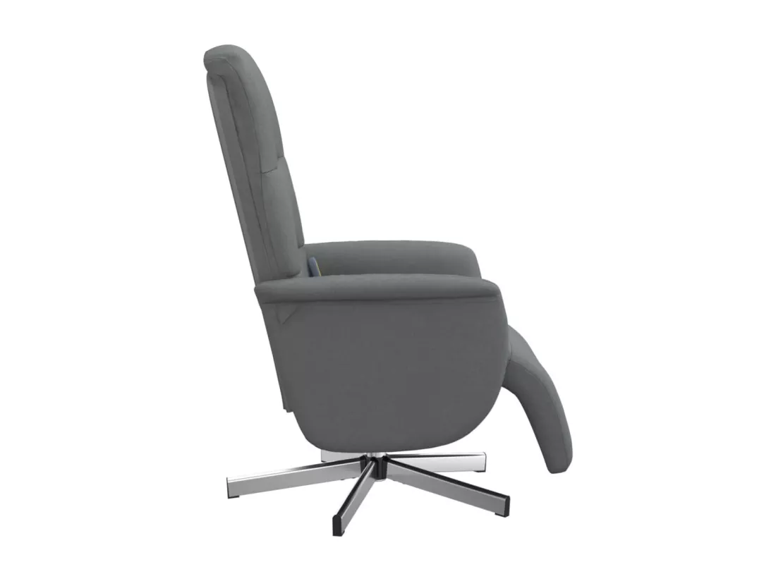 Fauteuil inclinable de massage et repose-pieds gris foncé tissu