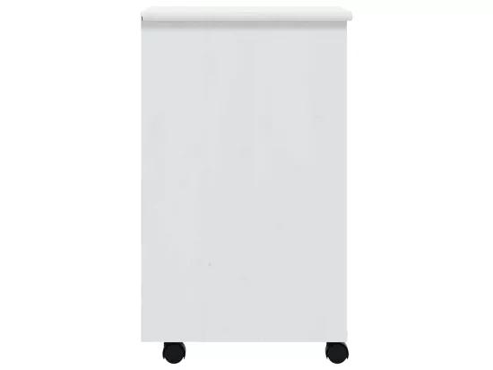Armoire roulante avec tiroirs MOSS blanc bois de pin solide